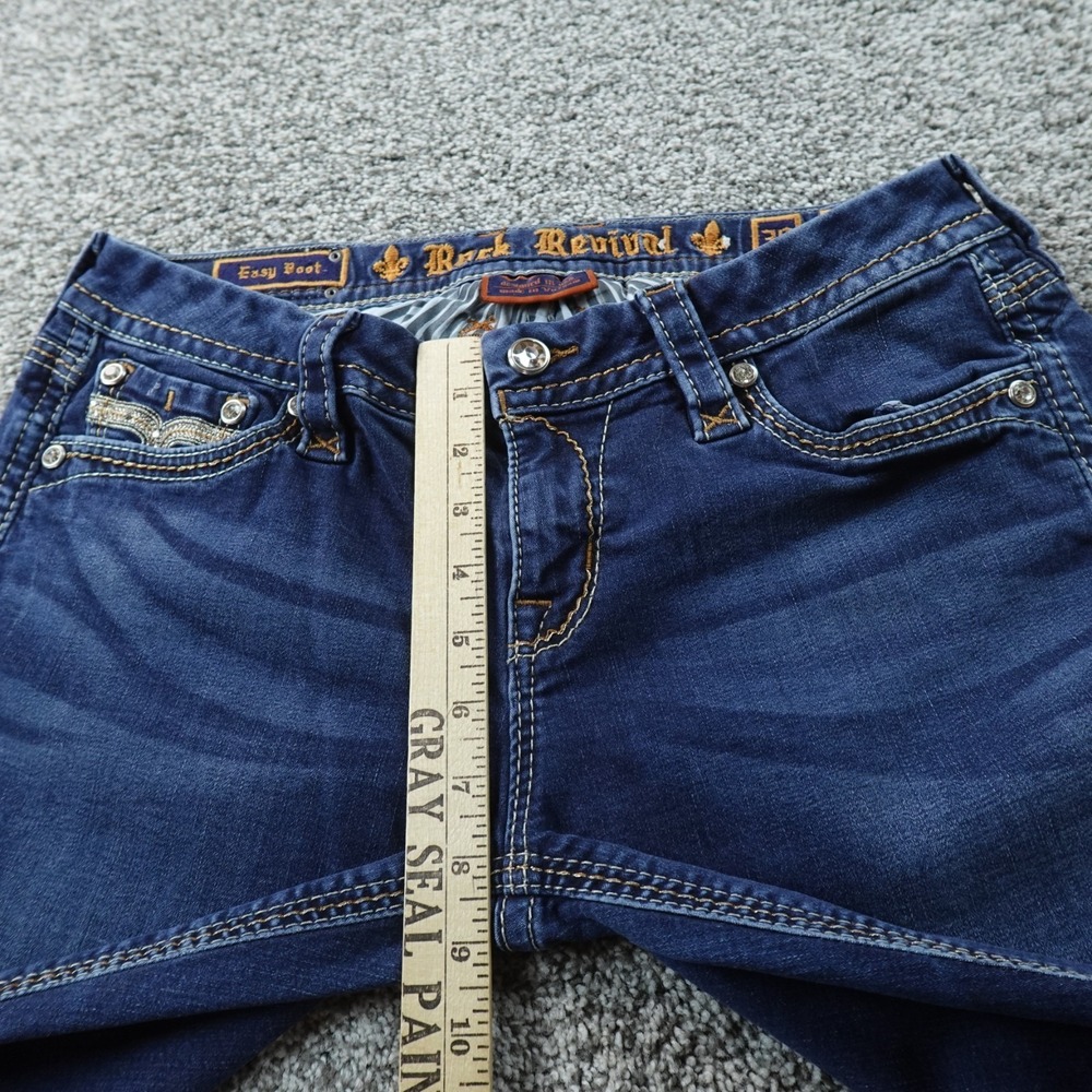 Rock Revival Jeans Womens 30 Dark Blue Denim Pants Easy Boot Betty Flare Stretch - Picture 5 of 15